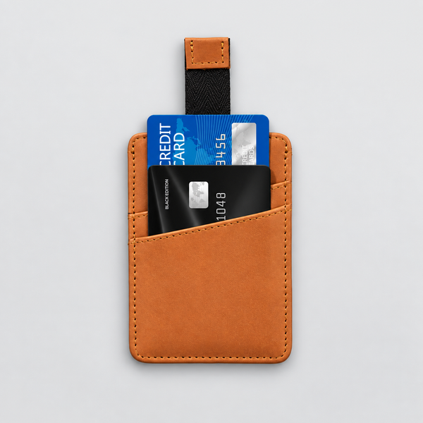 Tan Stone Polish Card Wallet