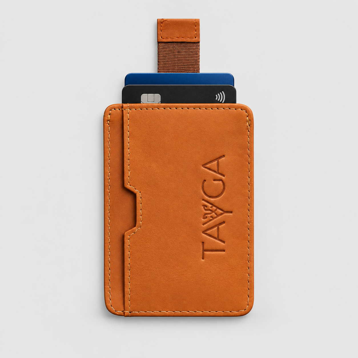 Tan Stone Polish Card Wallet