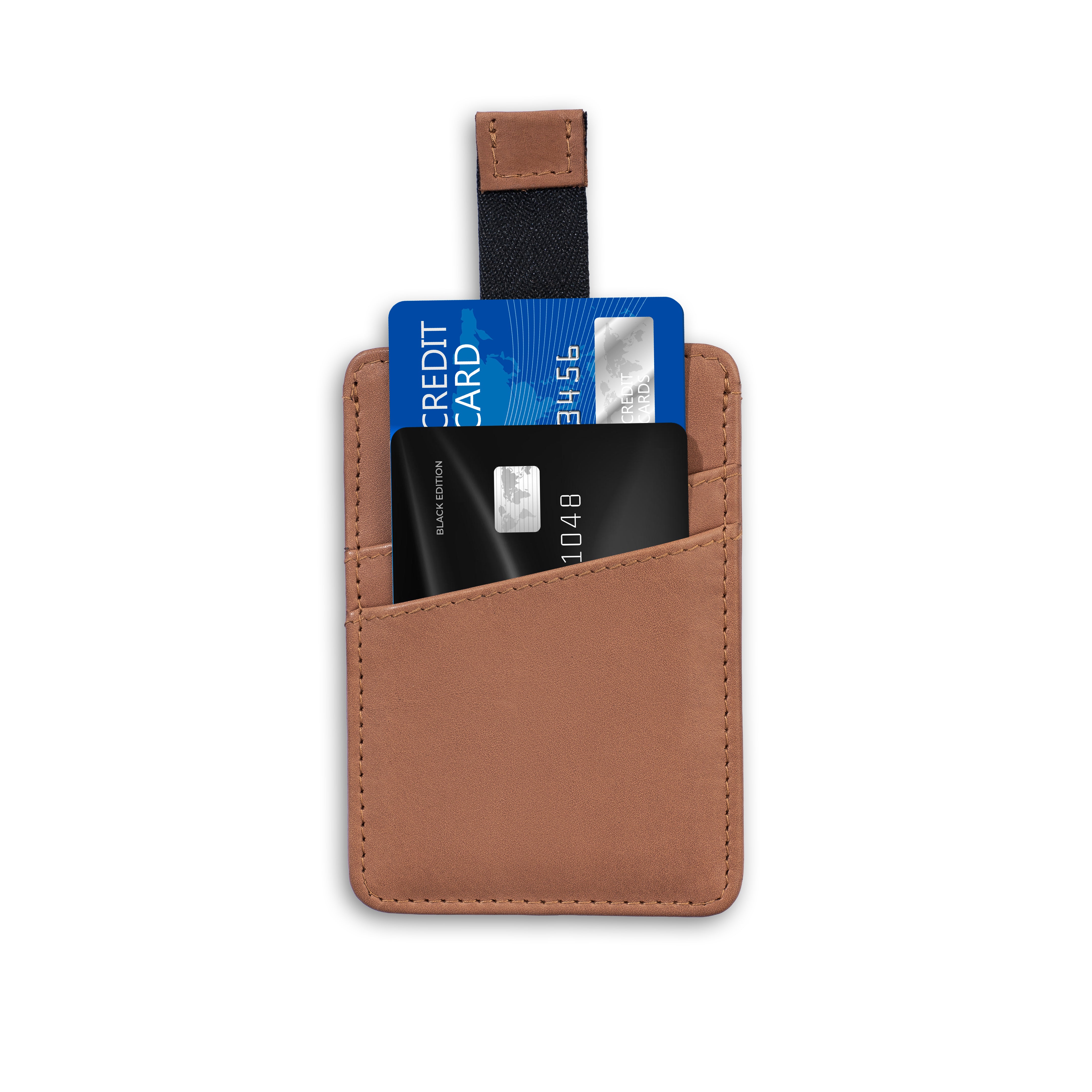 Tan Stone Polish Card Wallet